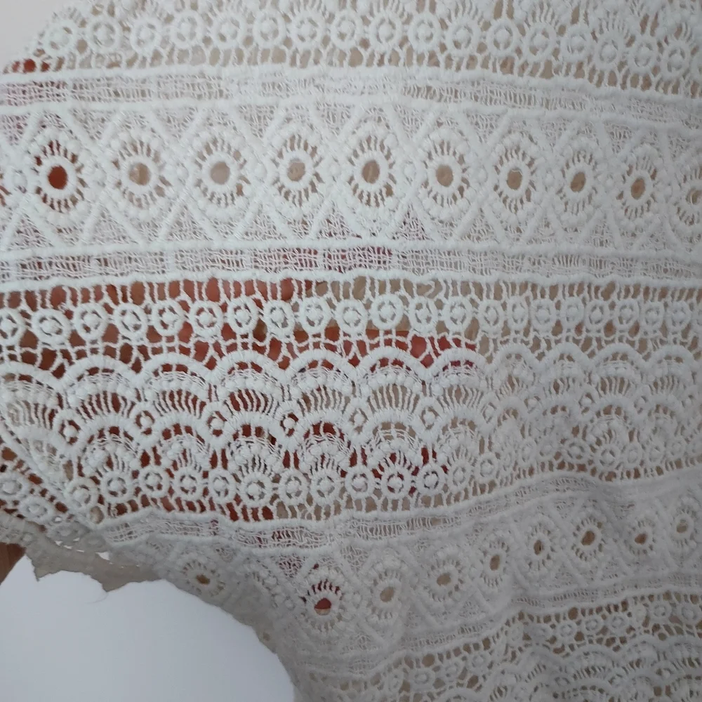 Zara Trafaluc Collection Delicate Embroidered Dolman sleeve eyelet Top Romantic